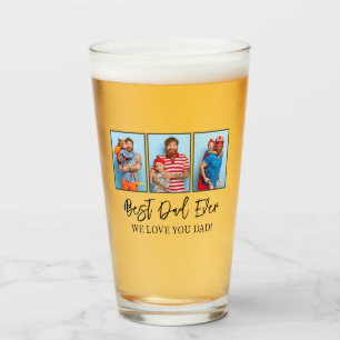 Verre Fête des pères Meilleur papa jamais Famille Photo 