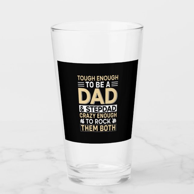 Verre Fête des pères Papa Et Étape Papa Je Les Roche (Devant)