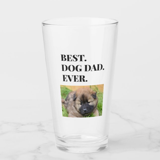 Verre Fête des pères photo de Best Dog Dad Ever (Devant)
