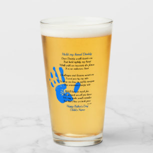 Verre Fête des pères POEM Cadeau Pour Papa De Toddler No