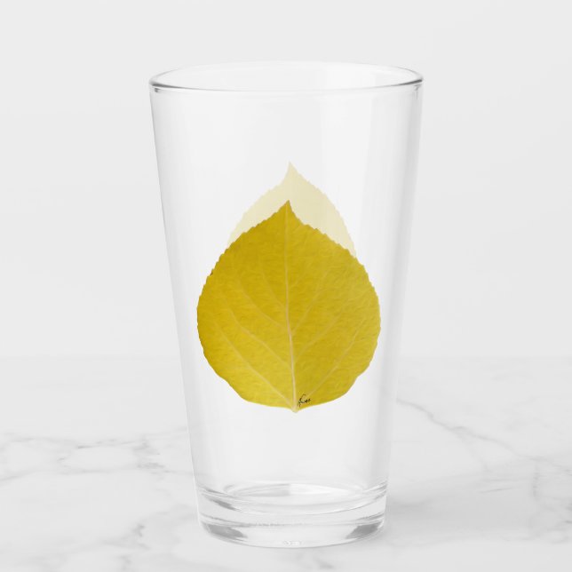 Verre Feuille d'Aspen jaune #5 (Devant)