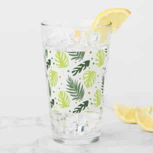 Verre Feuilles et pois tropicaux sur la texture.