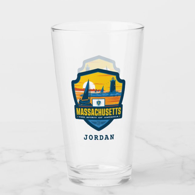 Verre Fierté de l'État | Massachusetts (Devant)