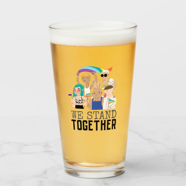 Verre Fierté LGBTQ Nous Sommes Ensemble L'Unité Des Gens (Devant (rempli))