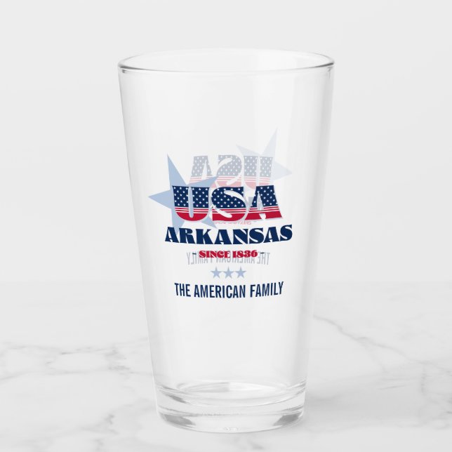 Verre Fierté patriotique de l'Arkansas Personnalisée (Devant)