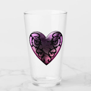Verre Filigree Goth Coeur rose
