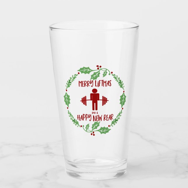 Verre Fitness Funny Fitmas Noël Trainer Vacances (Devant)