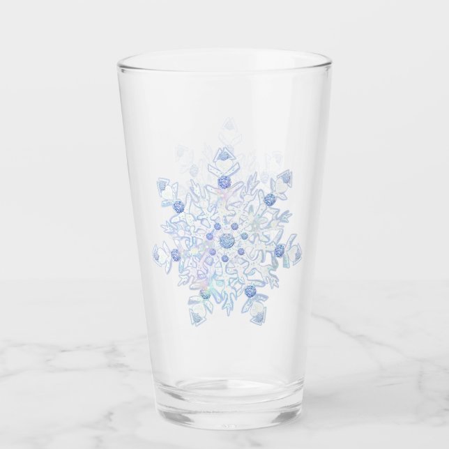 Verre Flacon de neige bleu glace (Devant)