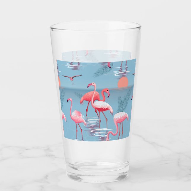 VERRE FLAMANTS ROSES MOTIF 1 (Devant)