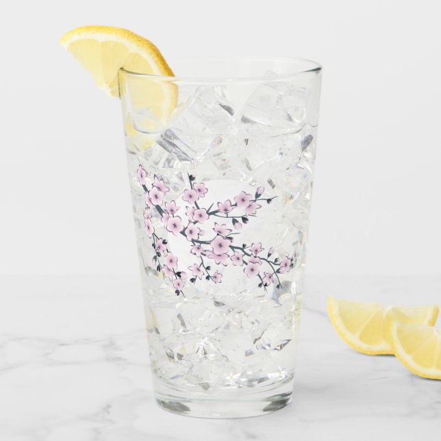 Verre Fleur de cerisier rose (Devant glace)