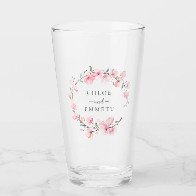 Verre Fleur de cerisier rose rustique (Devant)