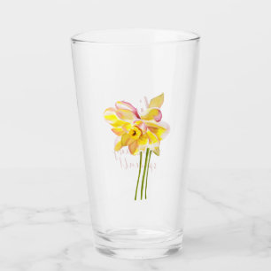 Verre Fleur de naissance de mars Aquarelle Daffodique Ve