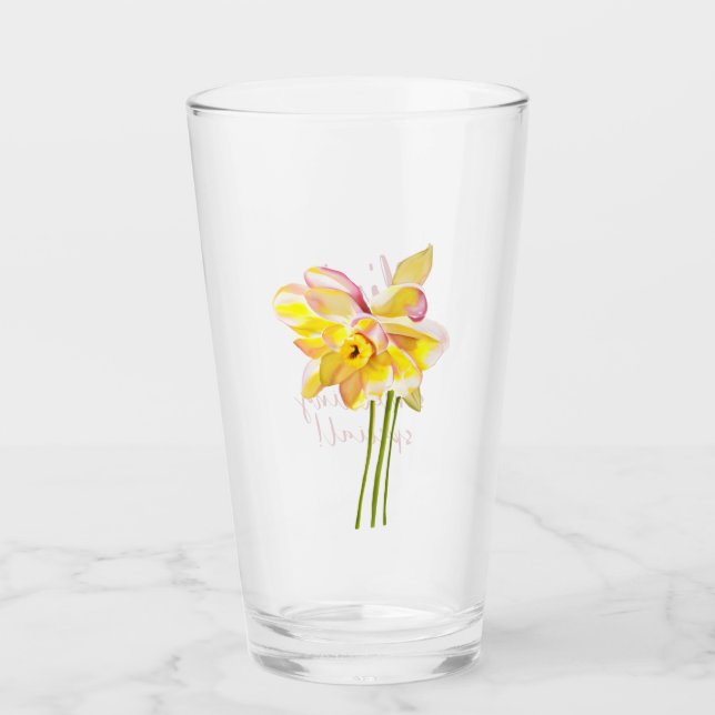 Verre Fleur de naissance de mars Aquarelle Daffodique Ve (Devant)