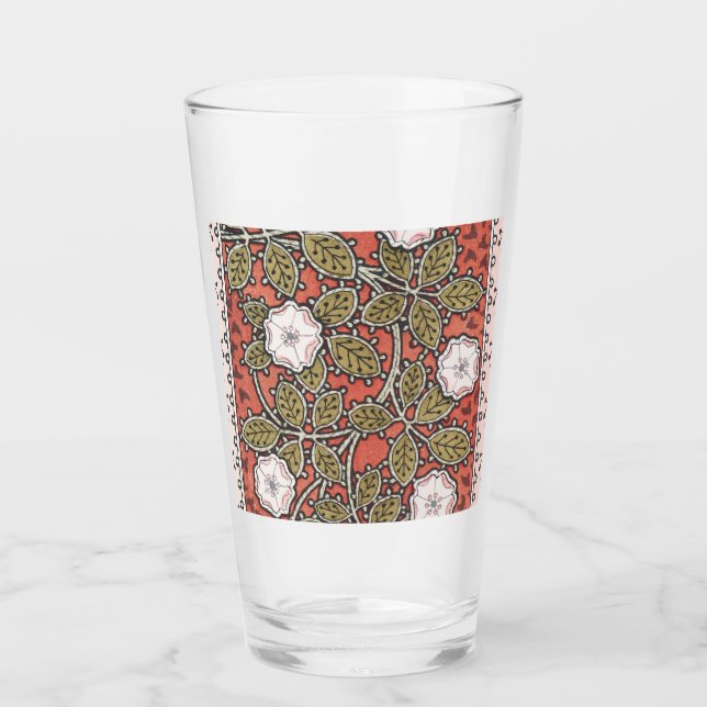 Verre Fleur d'illustration Rose sauvage Vintage (Devant)