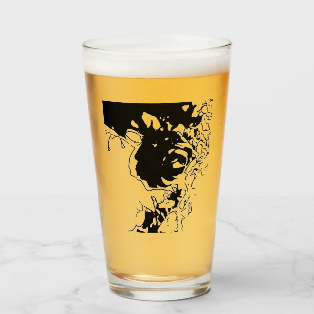 Verre Fleur Doodle (Devant (rempli))
