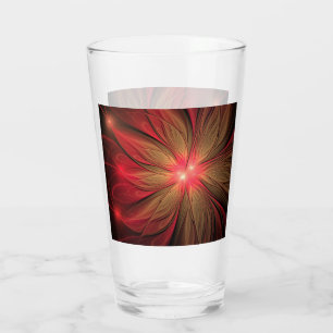 Verre Fleur fractale de fansy rouge