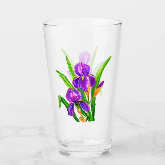 Verre Fleur Iris (Devant)