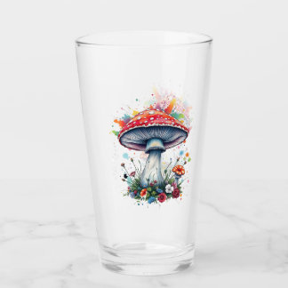 Verre Fleurs de champignon boisées couleur Splash 