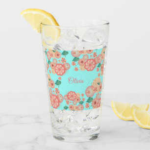 Verre Fleurs de Pêche Printemps Jardin Décoration Floral