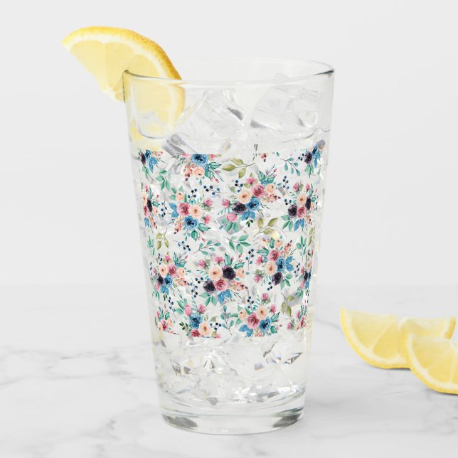 Verre Fleurs de printemps colorées motif (Devant glace)