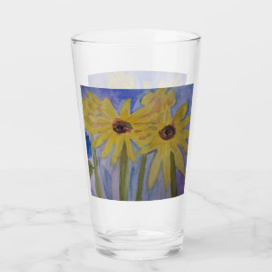 Verre Fleurs de soleil jaunes d'été