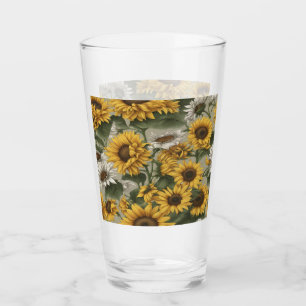 Verre Fleurs de soleil marguerites #2