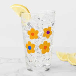 Verre Fleurs jaunes d'automne