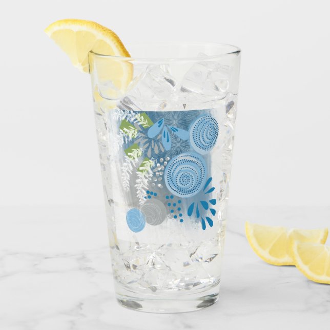 Verre Floral Abstrait moderne (Devant glace)