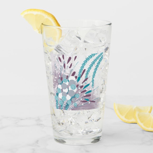 Verre Floral Abstrait moderne (Devant glace)