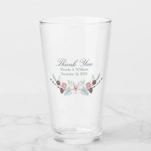 Verre Floral d'hiver et Mariage d'aquarelle de feuillage