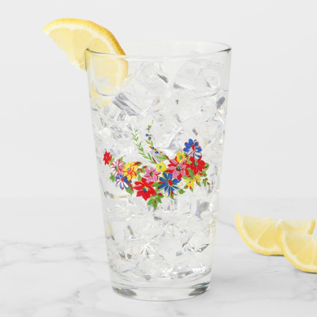 Verre Floral vintage (Devant glace)