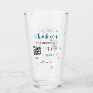 Verre Fonds Lune de miel Ajouter Q R code nom de couple 