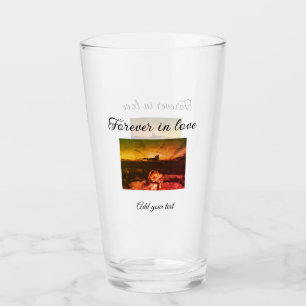 Verre Forever in love ajouter couple photo mariage engag