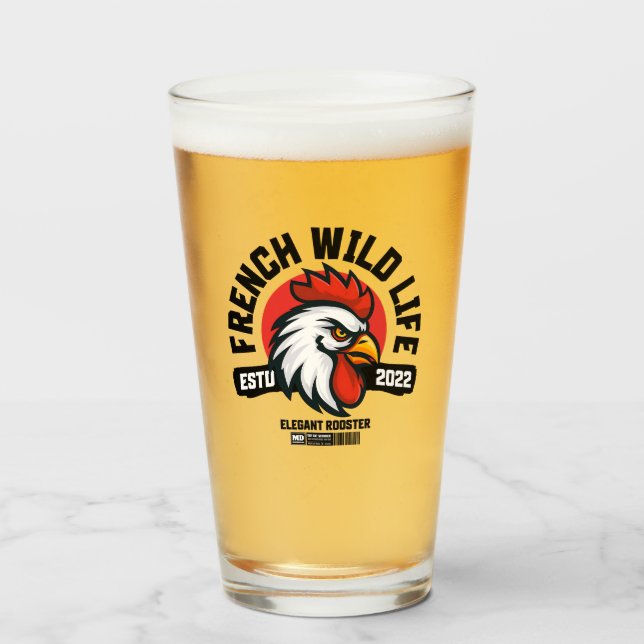 Verre French Wild Life - Eleganter Hahn (Devant (rempli))