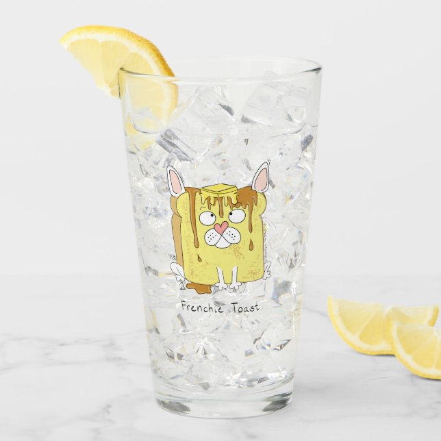 Verre Frenchie Toast French Bulldog Funny (Devant glace)