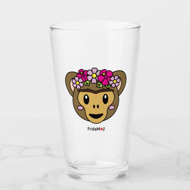 Verre Frida Kahlo | FridaMoji - singe (Devant)