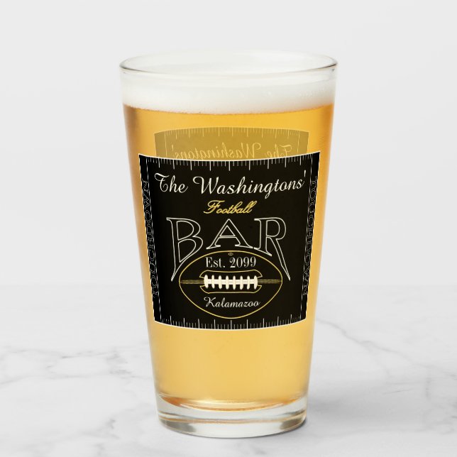 Verre Fun American Football Bar Boire Bière Pint Bière (Devant (rempli))