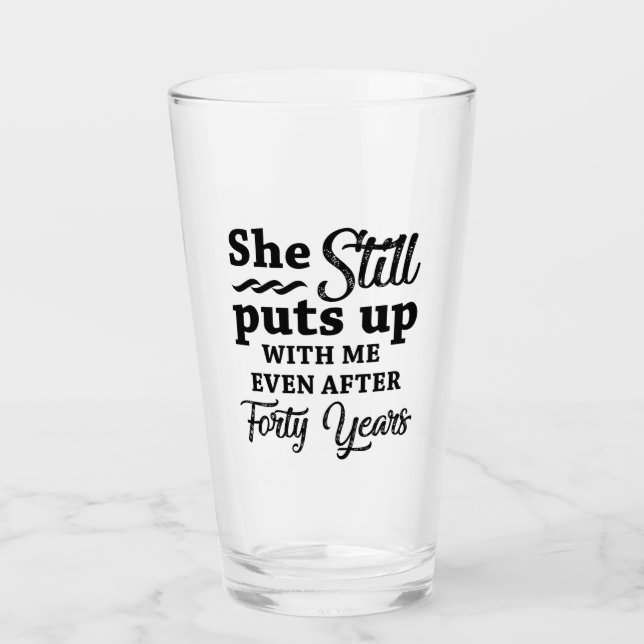 Verre Funny 40ème anniversaire de Mariage (Devant)
