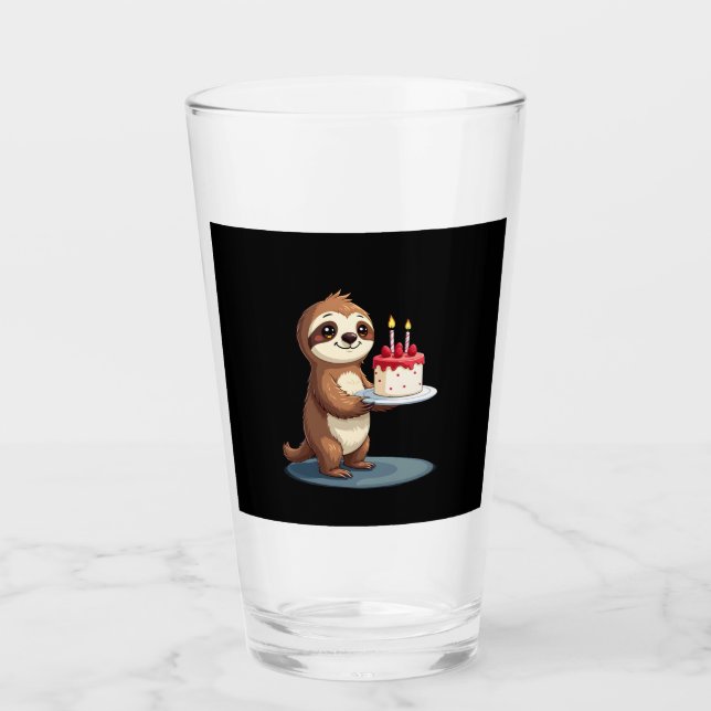 Verre Funny Birthday Cake with Sloth Costume for Boys an (Devant)
