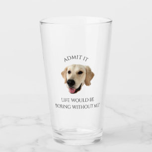 Verre Funny Custom Chien Photo Head Name Don