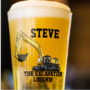 Verre Funny Excavator Legend Opérateur d'équipement lour