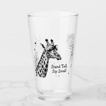 Funny Giraffe Noir Blanc Encre Personnalisée