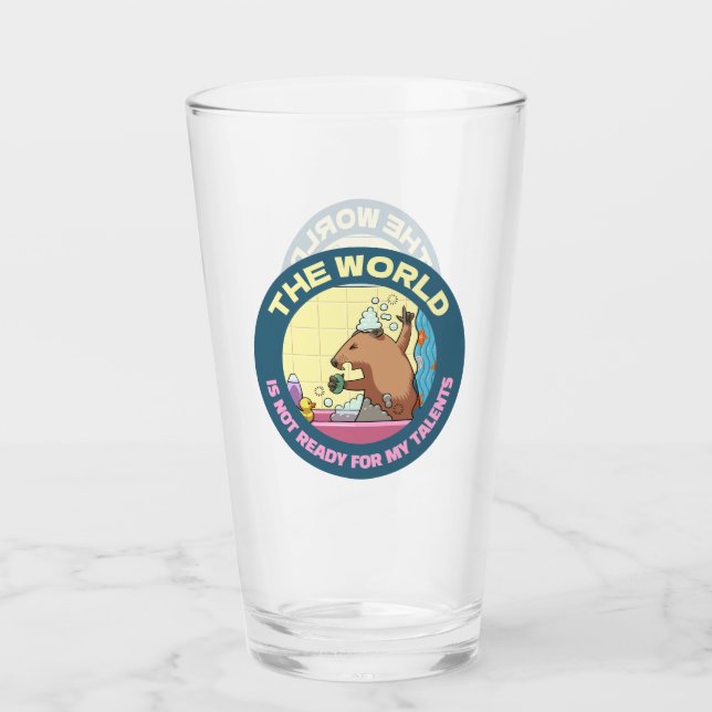 Verre Funny Groundhog Le monde n'est pas prêt chanteur (Devant)