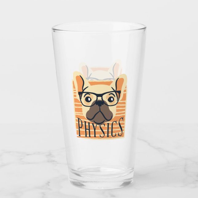 Verre Funny PHYSICS Français Bulldog Science enseignant  (Devant)