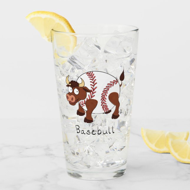 Verre Funny Sports de baseball Enfants Caricature Animal (Devant glace)