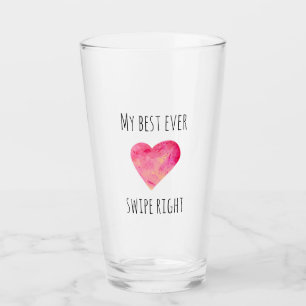 Verre Funny Valentines Day Swipe Dates de droite