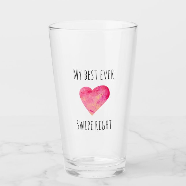 Verre Funny Valentines Day Swipe Dates de droite (Devant)