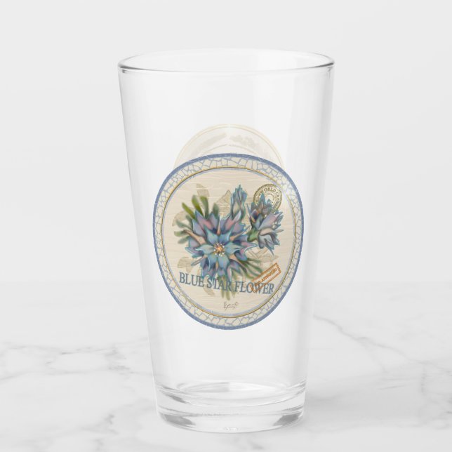 Verre G Bureau de création Fleur bleue (Devant)