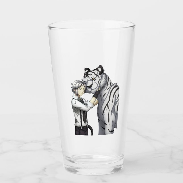 Verre Garçon avec tigre blanc (Devant)