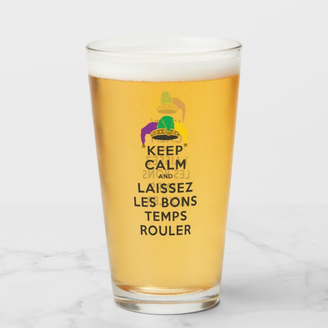 Verre GARDER CALME et LAISSEZ LES BONS TEMPS ROULER (Devant (rempli))